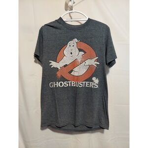 Ghostbusters Movie Graphic T-Shirt Mens Gray Short Sleeve‎ Top Tee